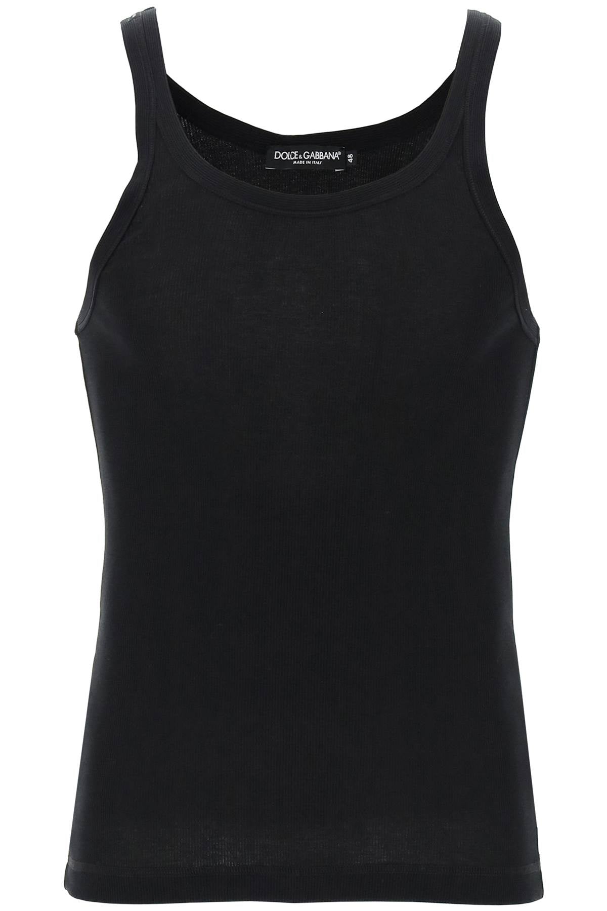 Dolce & gabbana "ribbed slim shoulder tank top G8PA8T FU7AV NERO