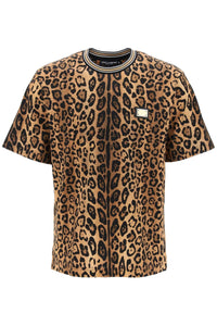Dolce & gabbana leopard print t-shirt with G8PN9T II7B0 LEO INGRAND MARRONE