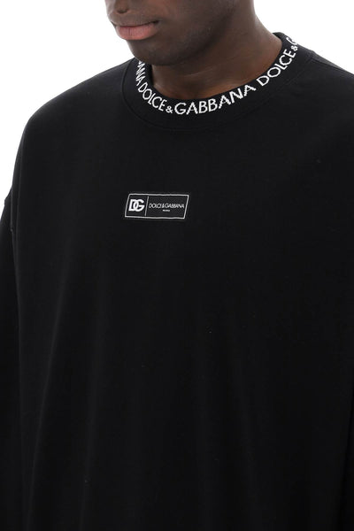 Dolce &amp; gabbana 超大運動衫搭配 G9AQVT HU7AL NERO