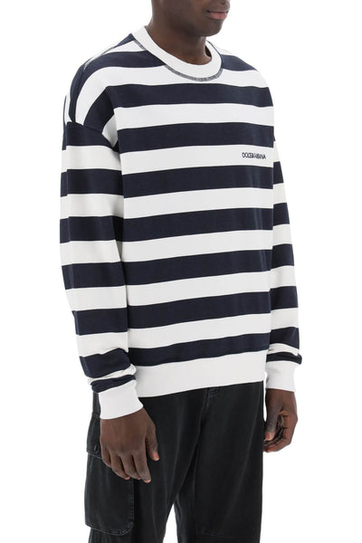 Dolce & gabbana striped sweatshirt with embroidered logo G9AVOZ G7LIY VARIANTE ABBINATA