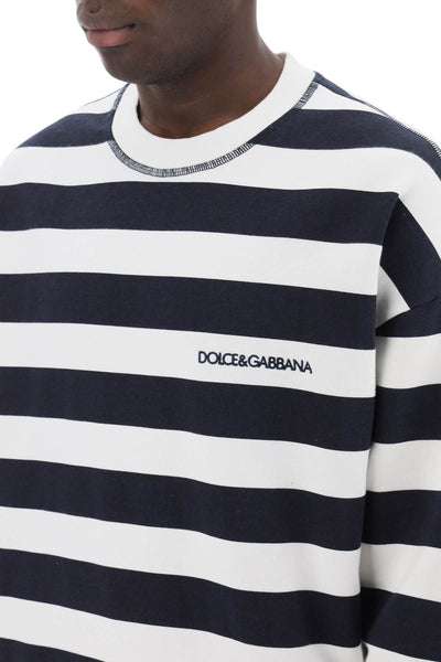 Dolce & gabbana striped sweatshirt with embroidered logo G9AVOZ G7LIY VARIANTE ABBINATA