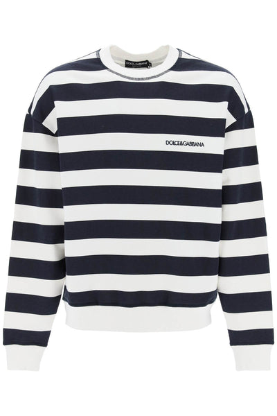 Dolce & gabbana striped sweatshirt with embroidered logo G9AVOZ G7LIY VARIANTE ABBINATA