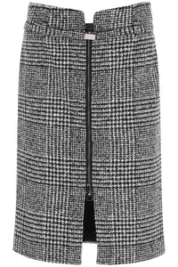 Tom ford prince of wales pencil skirt GC5703 FAX1048 BLACK CHALK