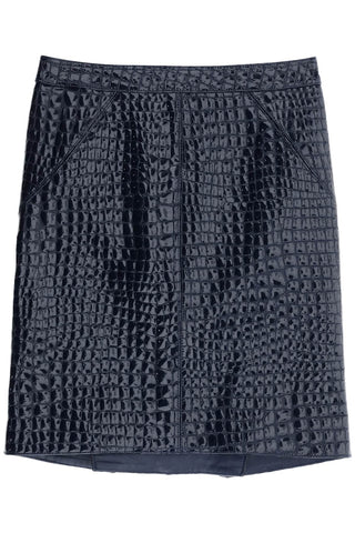 Tom ford crocodile effect leather skirt GCL871 LEX306 DEEP BLUE