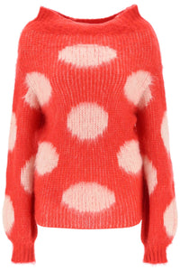 Marni jacquard-knit sweater with polka dot motif GCMD0485Q0UFU160 TULIP