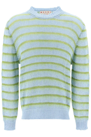 Marni sweater in striped cotton and mohair GCMG0381Q0UFCB21 IRIS BLUE