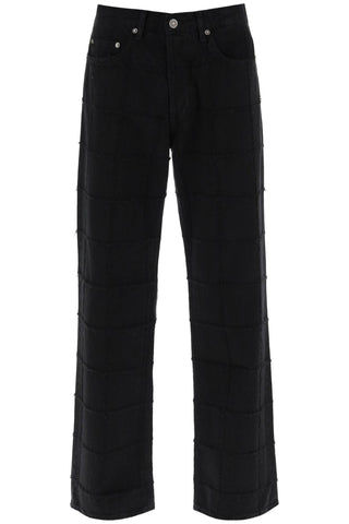 Golden goose 'skate' jeans with check scratchy motif GMP01636 P001265 BLACK