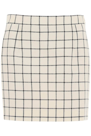 Marni check wool mini skirt GOMA0553U0UTWA01 STONE WHITE