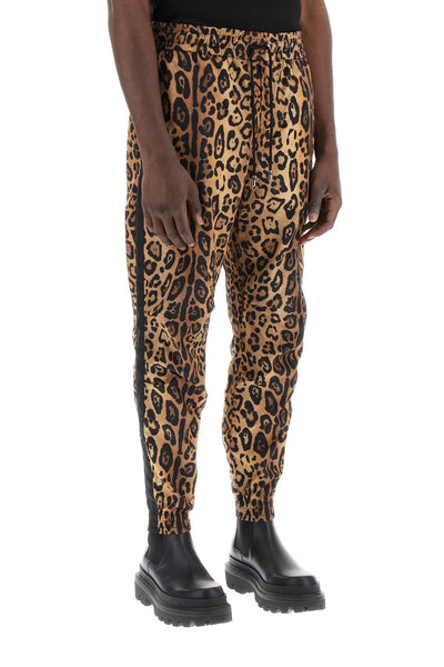 Dolce & gabbana leopard print nylon jogger pants for GP05OT FPSH8 LEO INGRAND MARRONE