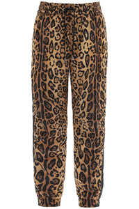 Dolce &amp; Gabbana 豹紋尼龍慢跑褲適用於 GP05OT FPSH8 LEO INGRAND MARRONE