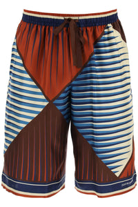 Dolce & gabbana printed silk bermuda shorts set GV37AT HI1Q6 LUSSO
