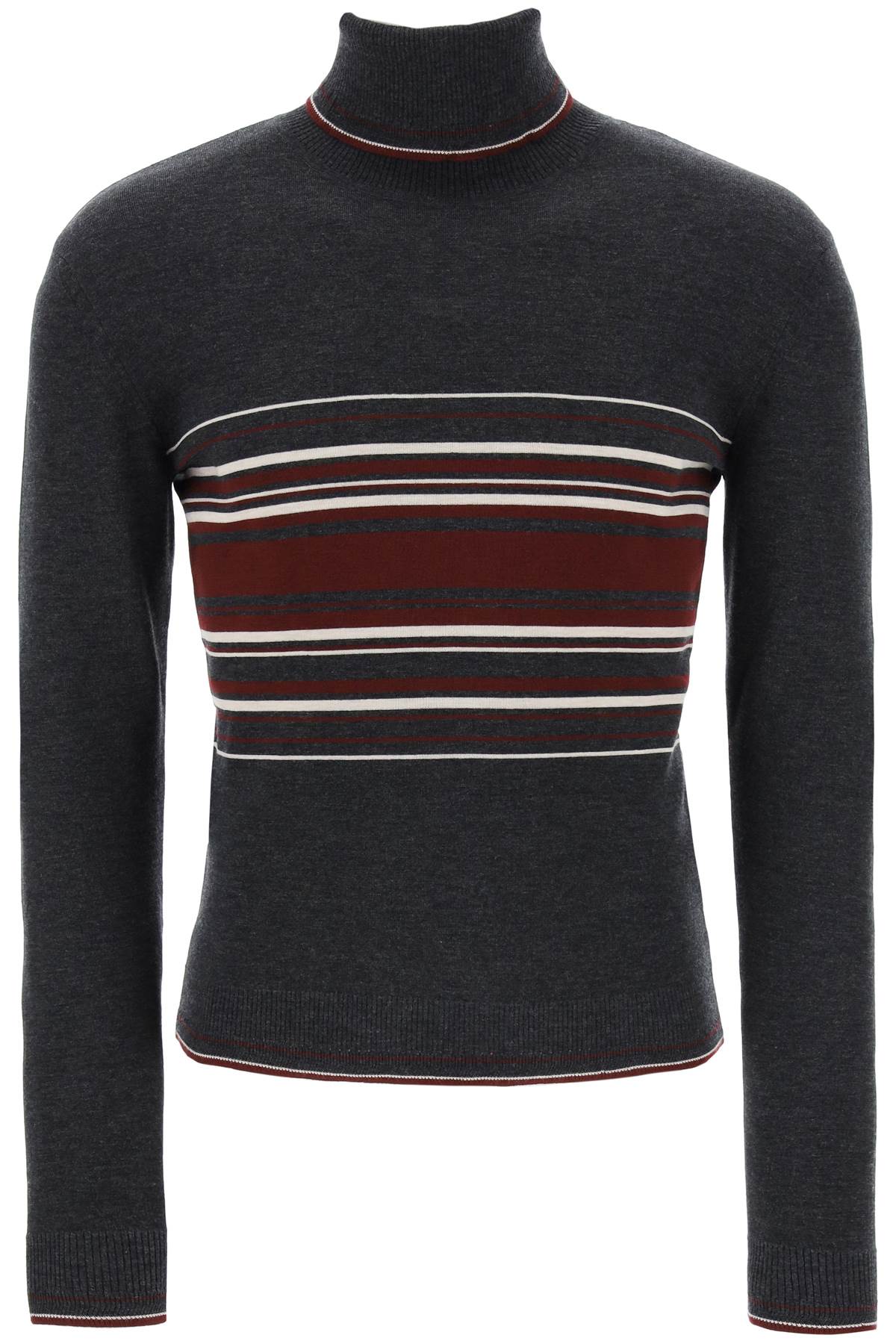 Dolce & gabbana striped wool turtleneck sweater GXQ81T JCVG3 VARIANTE ABBINATA