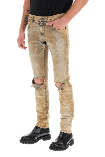 Dolce & gabbana skinny jeans in overdyed denim GY07LD G8JE4 VARIANTE ABBINATA