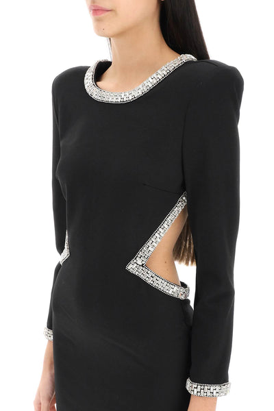 Retrofete 'naomi' jersey mini dress with crystals HL23 5966 BLACK SILVER