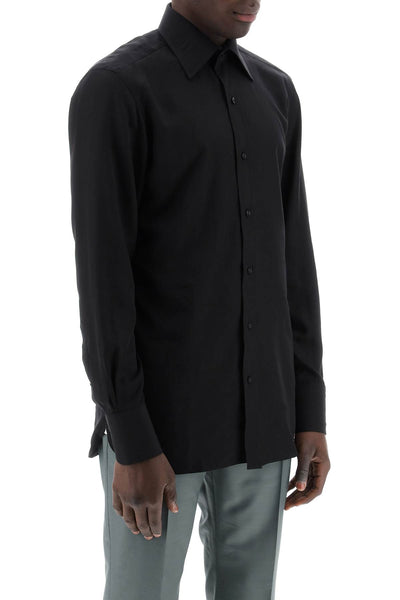 Tom ford silk blend poplin shirt HLBC01 SYS02 BLACK
