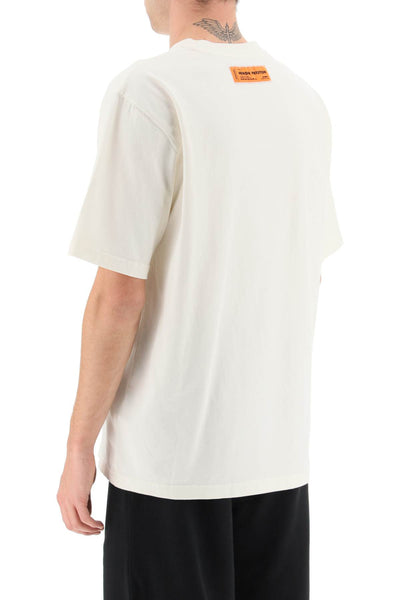 Heron preston hpny embroidered t-shirt HMAA034C99JER002 WHITE BLACK