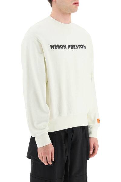 Heron preston 'this is not' crewneck sweatshirt HMBA020S23JER007 WHITE BLACK
