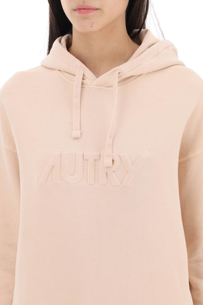 Autry embossed logo hoodie HOPW521R PEONY ROSE