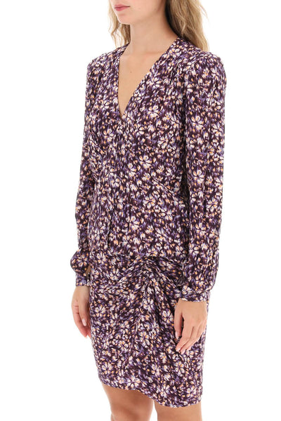 Isabel marant etoile eddy floral crepe blouse HT0221FA A3J33E PURPLE ORANGE