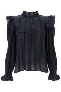 Isabel marant etoile jatedy shirt with jacquard details HT0382FA B1J18E BLACK