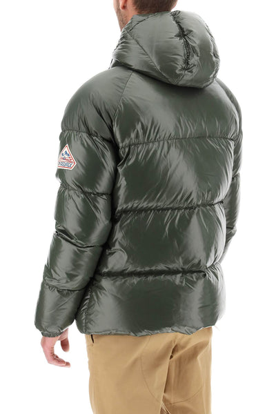 Pyrenex 'sten' short hooded down jacket HUU014 DEEP KHAKI