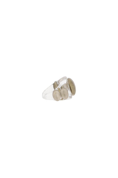 La manso crystal aged gold ring ICONIC CRYSTAL AGED GOLD TRANSPARENT AGED GOLD