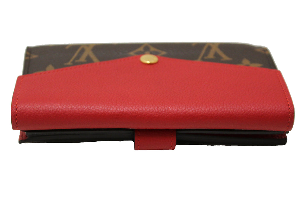 Authentic Louis Vuitton Classic Monogram and Red Calfskin Leather