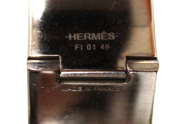 愛馬仕（Hermes）玫瑰candeur搪瓷與銀色鍍金的clic clac H pm手鐲