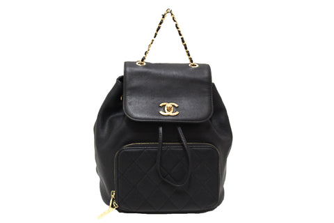 Chanel Black Caviar Leather Business Affinity Backpack