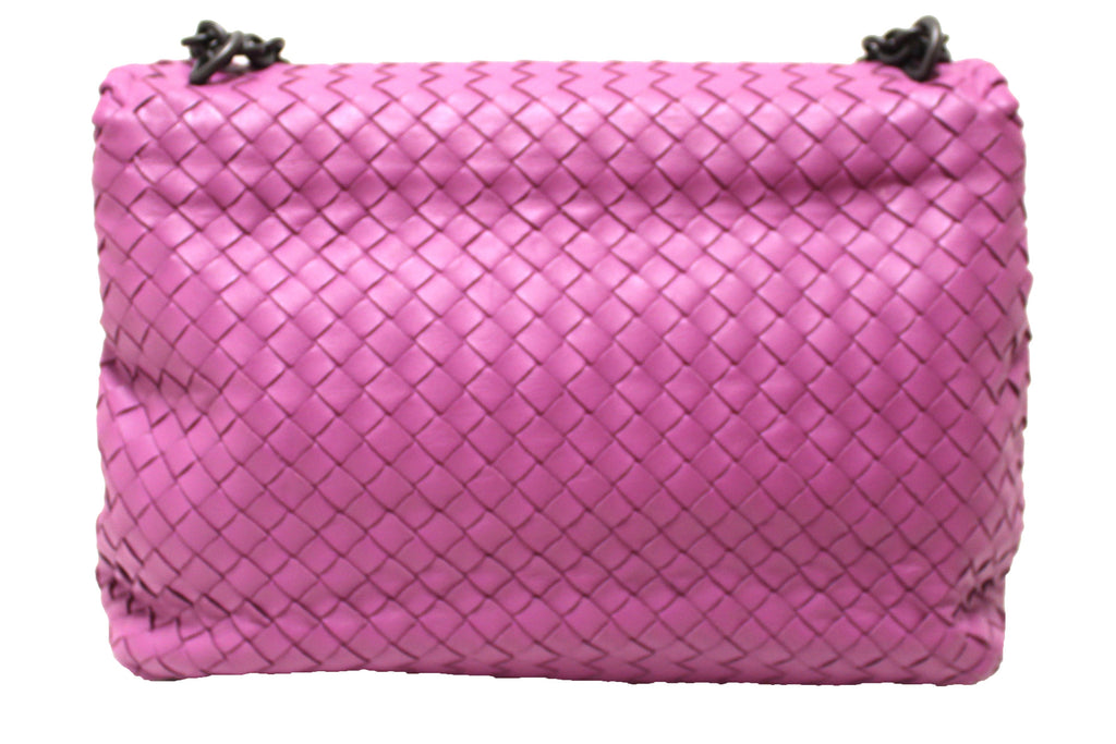 Bottega Veneta Lavender Intrecciato Woven Nappa Leather Flap Shoulder Bag