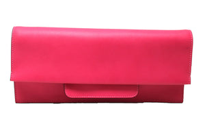 Valentino Hot Fuchsia Pink Leather Long Clutch Bag