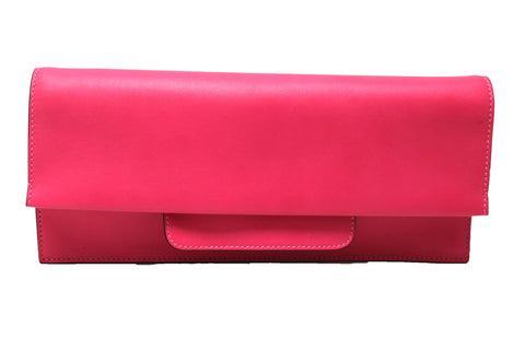 Valentino Hot Fuchsia Pink Leather Long Clutch Bag