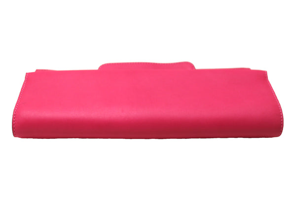 瓦倫蒂諾熱紫紅色粉紅色皮革長手拿包