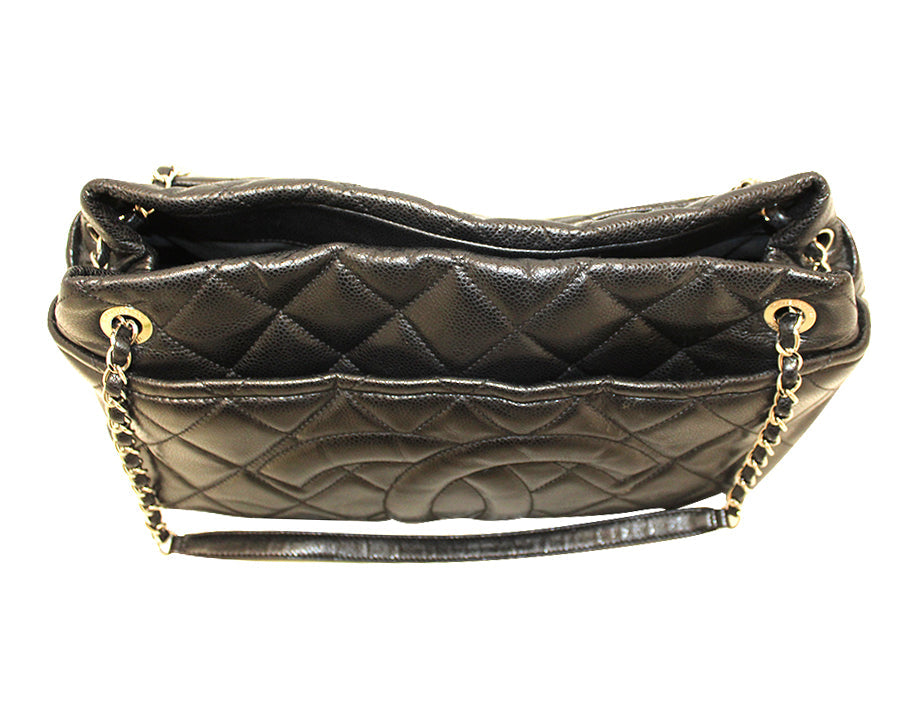 CHANEL Caviar Quilted Timeless CC Shopping Tote Black 1296262