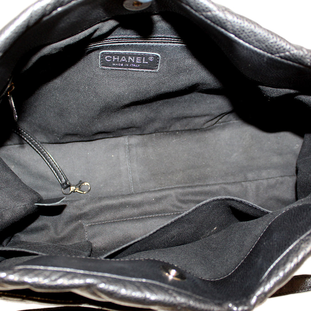 Chanel Black Quilted Caviar Leather Timeless CC Soft Shopper Tote – Italy  Station