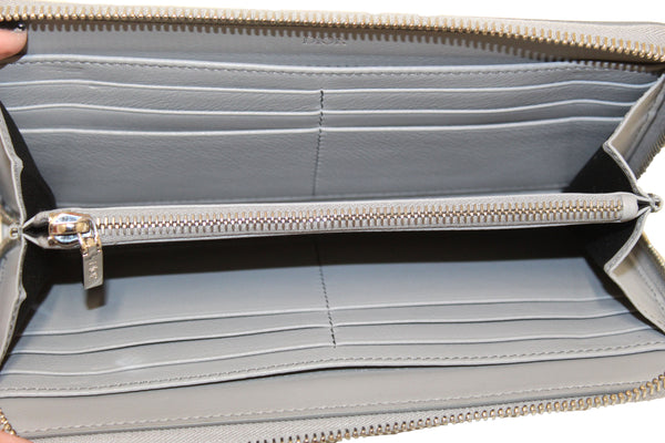 Dior Grey Oblique Galaxy Leather Zipped Long Wallet
