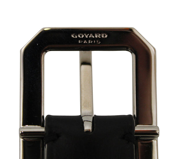 Goyard Black Goyardine塗層帆布和皮革可逆扣帶95厘米