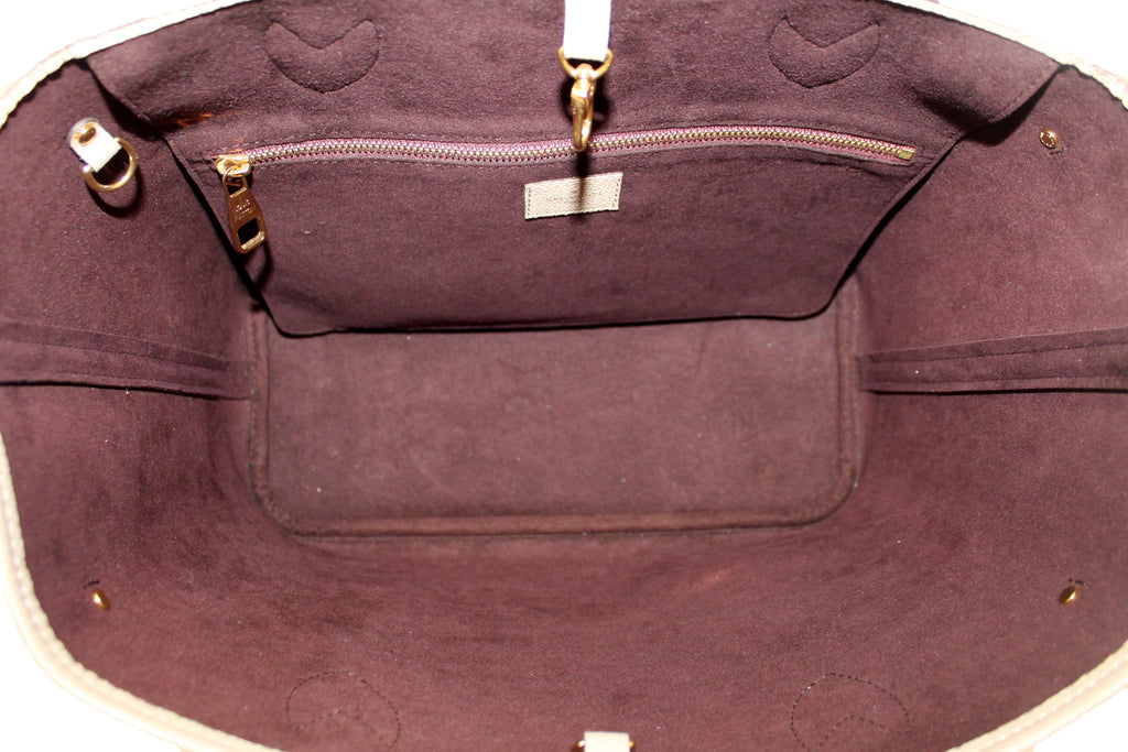 Louis Vuitton V Tote MM, Turtledove Empreinte Leather, Preowned in Box WA001