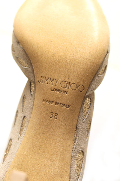NEW  Jimmy Choo Nude Suede Daysha 65 Heel Shoes Size 38