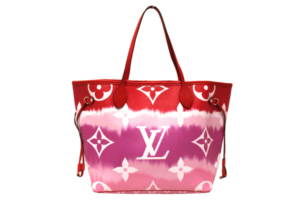NEW Louis Vuitton Pink/Red Escale Giant Monogram Neverfull MM Shoulder Bag