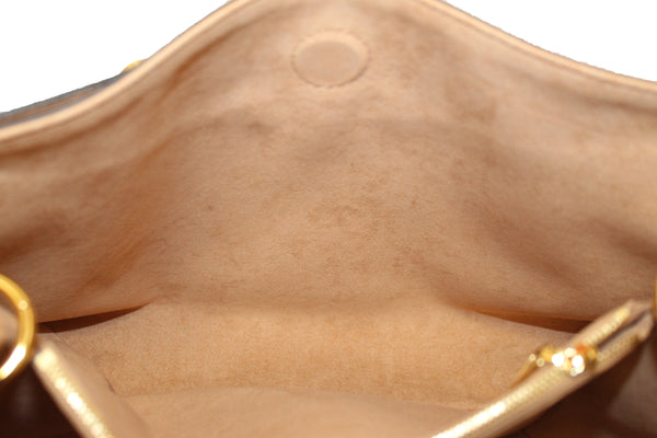路易威登（Louis Vuitton）達米爾埃比內（Damier Ebene）帆布，帶棕色皮革河邊袋