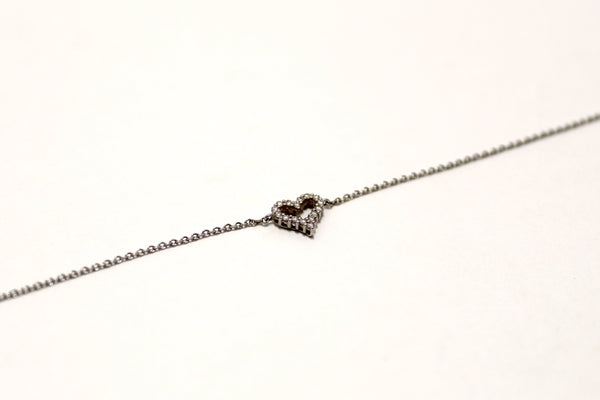 Tiffany & Co. Platinum Diamond Open Heart Bracelet