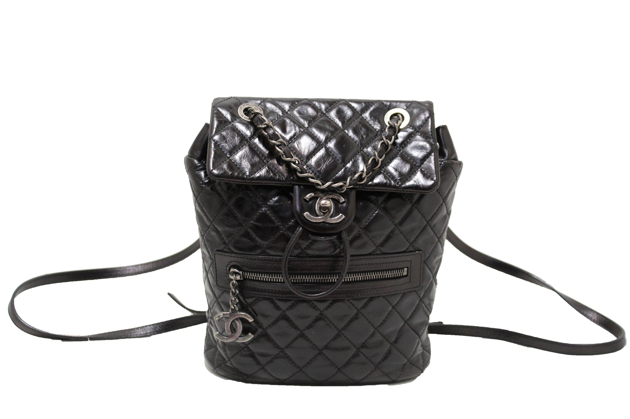 Chanel Duma Drawstring Backpack Quilted Leather Large Auction