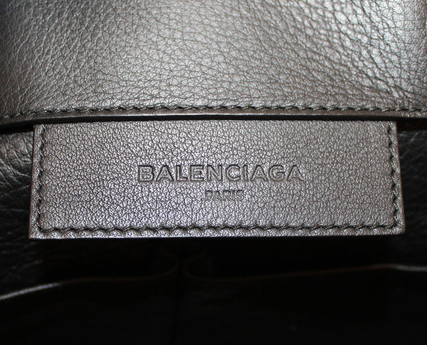 Balenciaga Black Calfskin Leather Papier Ledger Zip Around Bag