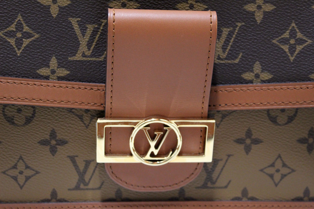Authentic Louis Vuitton Classic Monogram And Monogram Reverse Canvas  Dauphine MM Shoulder Bag – Italy Station