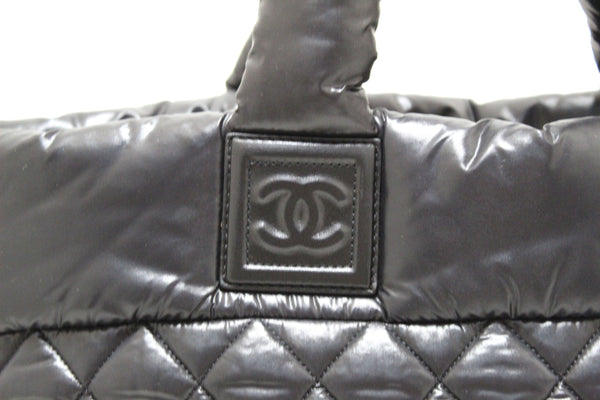 Chanel Coco Cocoon 黑色絎縫尼龍雙面手提包
