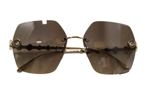 Giorgio Armani Gold with Crystal Frame Irregular Sunglasses