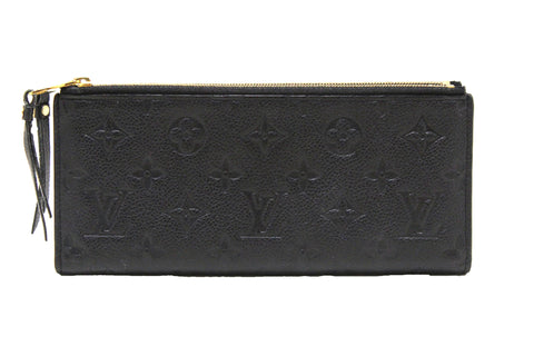 Louis Vuitton Black Monogram Empreinte Leather Adele Long Wallet