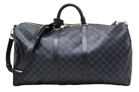 Louis Vuitton Damier Graphite Blue Coba Keepall Bandoulière 55 Travel Bag