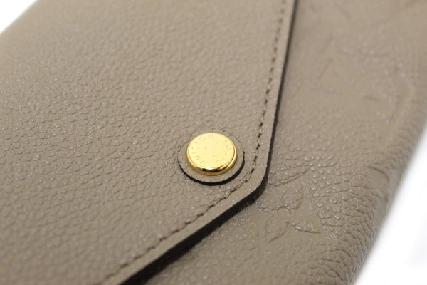 Louis Vuitton Touterelle Beige Monogram Empreinte Leather Sarah Wallet